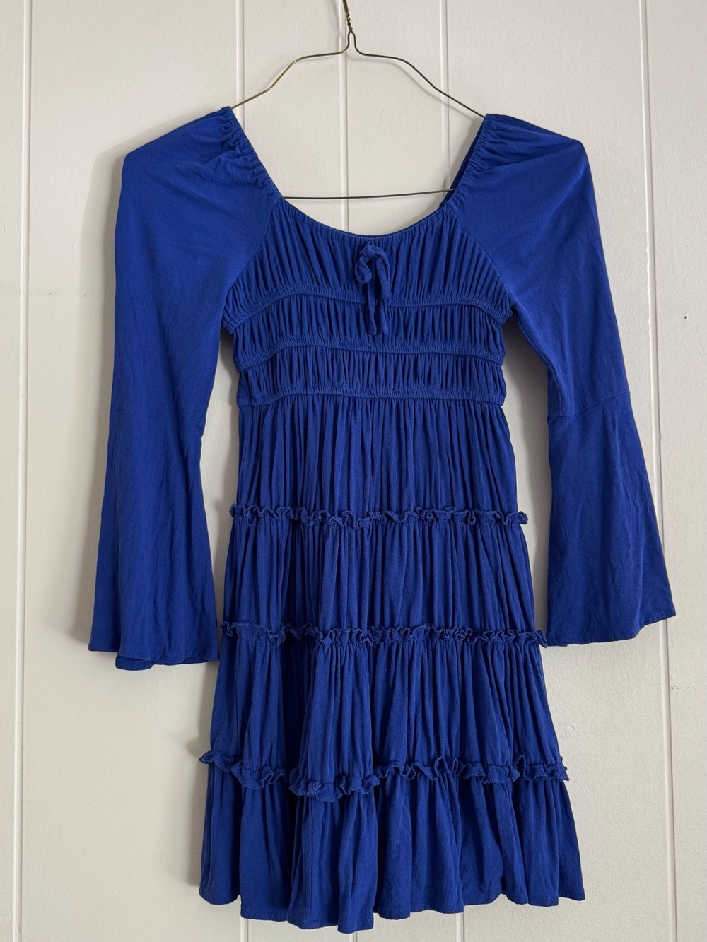 Chelsea & Violet Girls cobalt blue Smocked Bell Sleeve Dress Size M 8/10